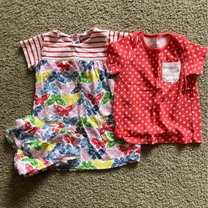 Baby Boden Butterfly Dress and Polka Dot T-Shirt